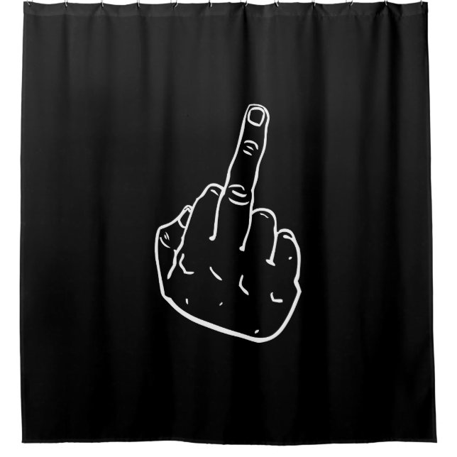 Middle Finger Shower Curtain (Front)