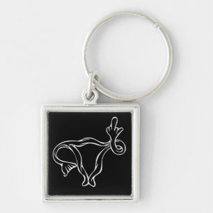 Middle Finger Uterus Pro-choice Key Ring
