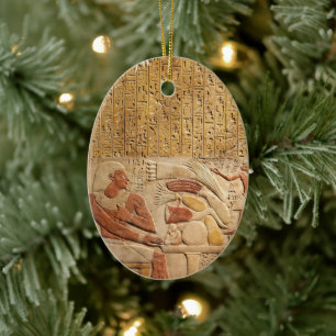 Middle Kingdom Ancient Egypt Hieroglyphics Ceramic Ornament