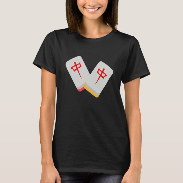 Middle Mahjong Tile  Funny Clothing Medium Mahjong T-Shirt (Front)