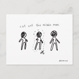 middle man postcard