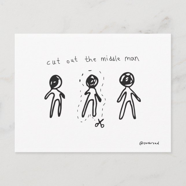 middle man postcard (Front)