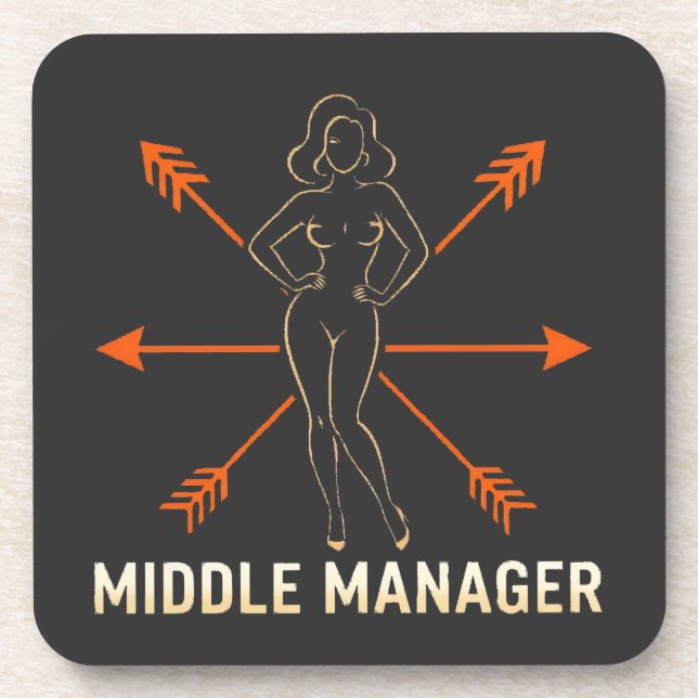 Middle Manager Arrows Graphic T-Shirt V1 Coaster (Front)