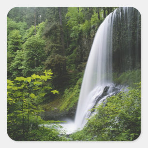 Middle North falls, Silver Falls State Park, Square Sticker