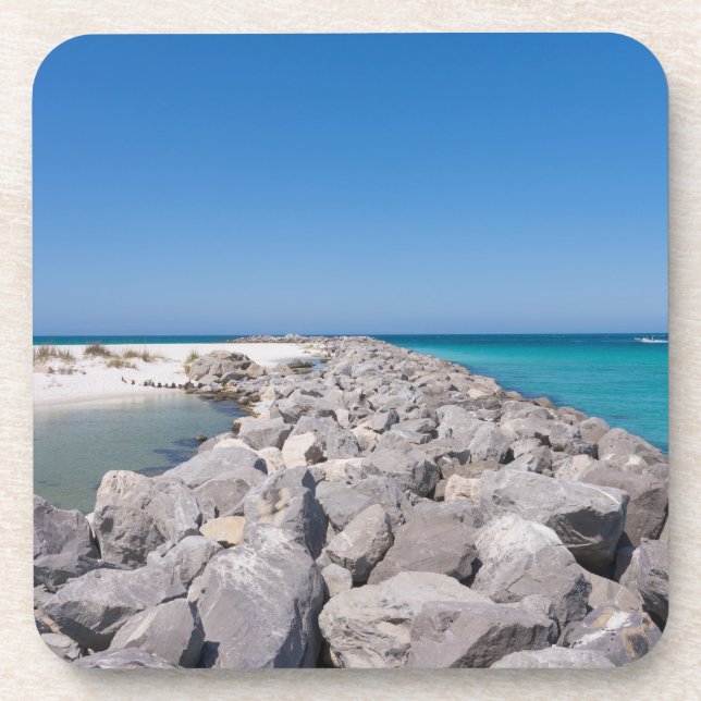 Middle Of Shell Island Jetty Coaster Set (Front)