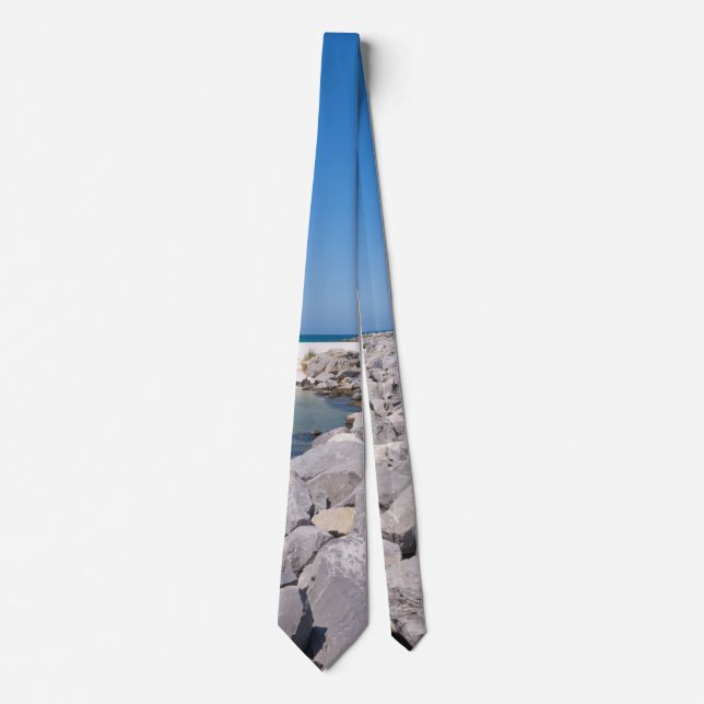 Middle Of Shell Island Jetty Neck Tie (Front)
