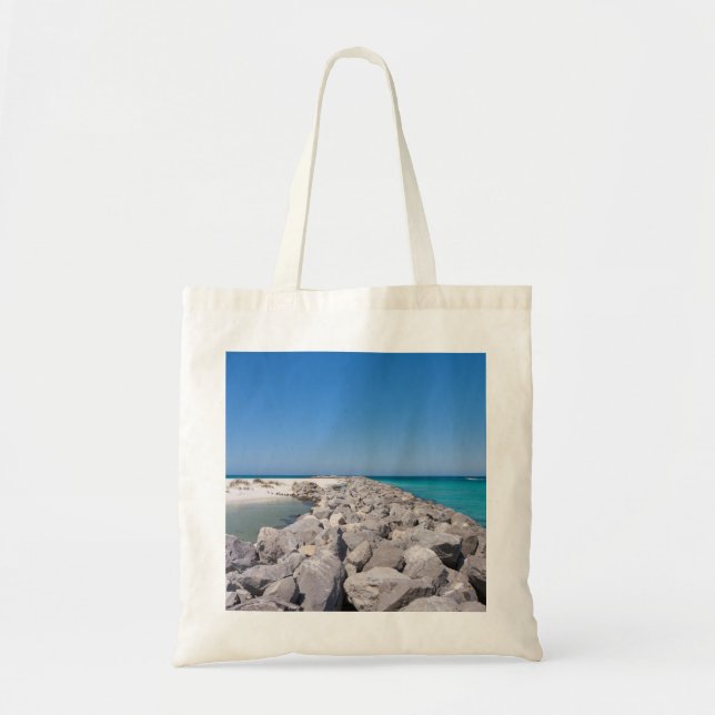 Middle Of Shell Island Jetty Tote Bag (Front)