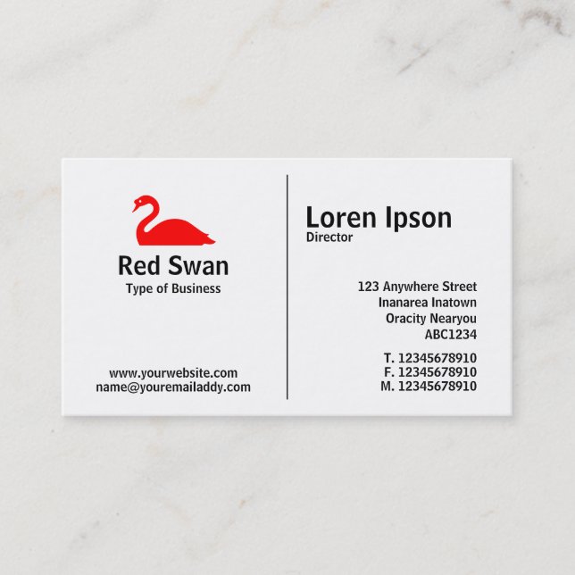 Middle Rule - Swan 02 Business Card (Front)