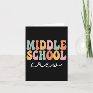 Middle School Crew Retro Groovy Vintage First Day Card