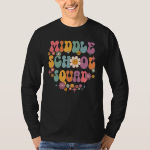 Middle School Crew Retro Groovy Vintage First Day T-Shirt