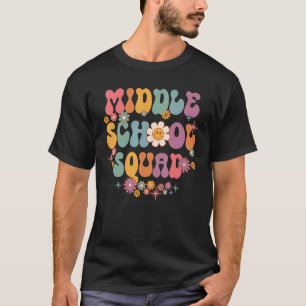 Middle School Crew Retro Groovy Vintage First Day  T-Shirt
