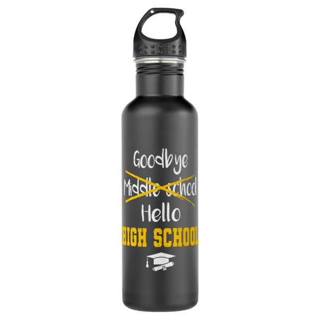 Middle School Diploma Graduation High School 710 Ml Water Bottle (Front)