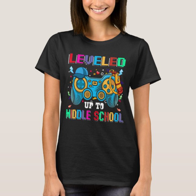 Middle School Gamer First Day Of School Boys Back  T-Shirt (Front)