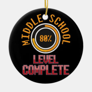 Middle School Graduation 8th Grade Level Complete Ceramic Ornament