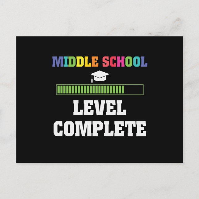 Middle School Graduation Level Complete Student  Postcard (Front)
