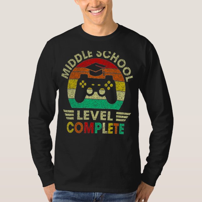 Middle School Graduation Level Complete Video Game T-Shirt (Front)