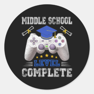 Middle School Level Complete Cl Of 2025 Graduation Classic Round Sticker