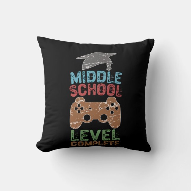 Middle School Level Complete - Graduation Gift Cushion (Front)