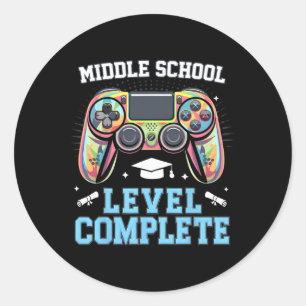 Middle School Level Complete Last Day Of School Ga Classic Round Sticker