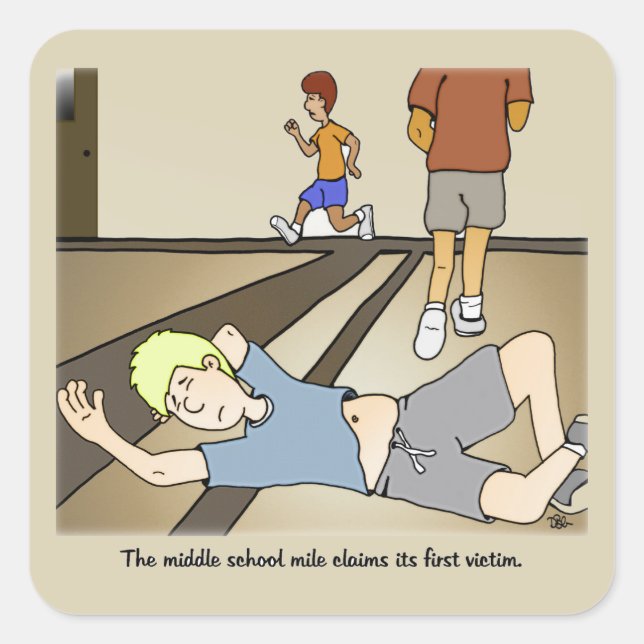 Middle School Mile Square Sticker (Front)