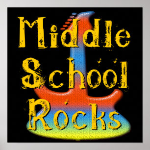 Middle School Rocks - Guitar Poster