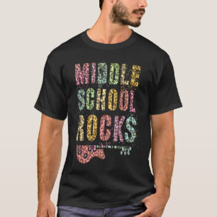 Middle School ROCKS Student Teacher Rockstar Team T-Shirt