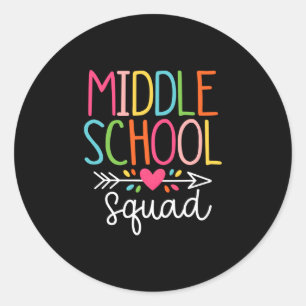 Middle school squad frist day of school middle classic round sticker