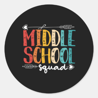 Middle School Squad Middle School Student Classic Round Sticker