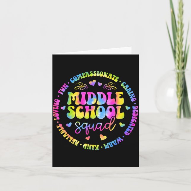 Middle school squad middle school teacher team  card (Front)