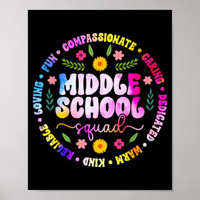 Middle school squad middle school teacher team  poster (Front)
