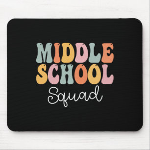 Middle School Squad Retro Groovy Vintage First Day Mouse Pad