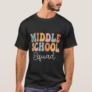 Middle School Squad Retro Groovy Vintage First Day T-Shirt