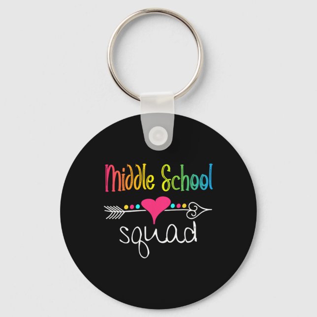 Middle School Squad Teacher Student Team Back To S Key Ring (Front)