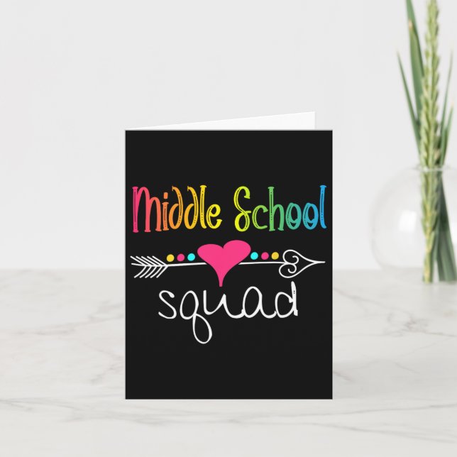 Middle School Squad Teacher Student Team Ck To Sch Card (Front)