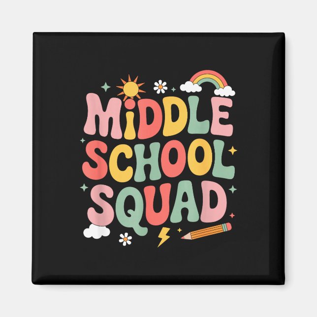 Middle school squad teacher teaching kids educator magnet (Front)