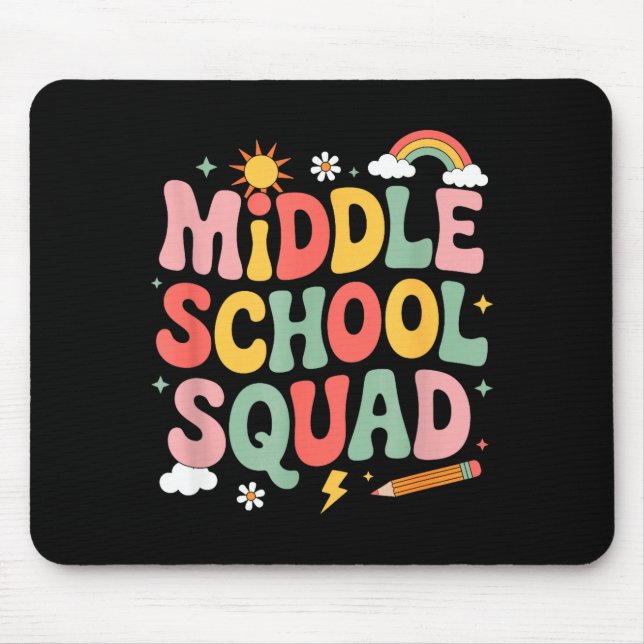 Middle school squad teacher teaching kids educator mouse pad (Front)