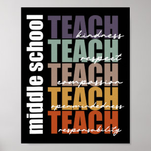 Middle School Teach Middle School Teacher Back to  Poster