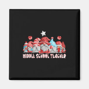 Middle School Teacher Job Christmas Gnome Ck To Sc Magnet