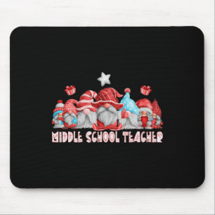 Middle School Teacher Job Christmas Gnome Ck To Sc Mouse Pad