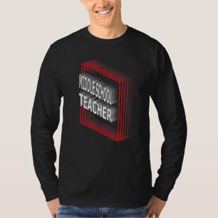 Middle School Teacher Job Title Appreciation Retro T-Shirt