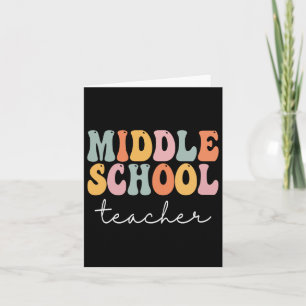 Middle School Teacher Retro Groovy Happy First Day Card