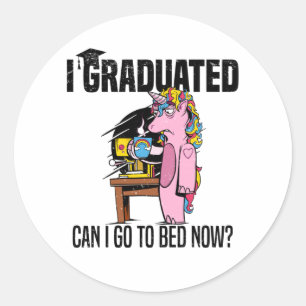 Middle School Unicorn High School Close Diploma Classic Round Sticker