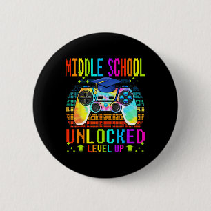 middle school Unlocked Level Up Gamer Back To Scho 6 Cm Round Badge