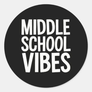 Middle School Vibes Classic Round Sticker