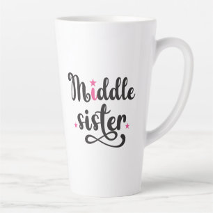 Middle Sister, Cute Stars Latte Mug