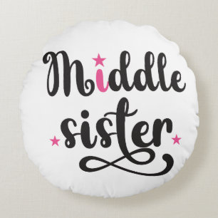 Middle Sister, Cute Stars Round Cushion