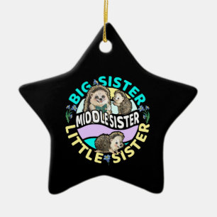 Middle Sister is a Big and Little Sister Ceramic Ornament