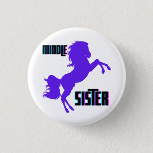 Middle Sister Purple Pony Rearing 3 Cm Round Badge