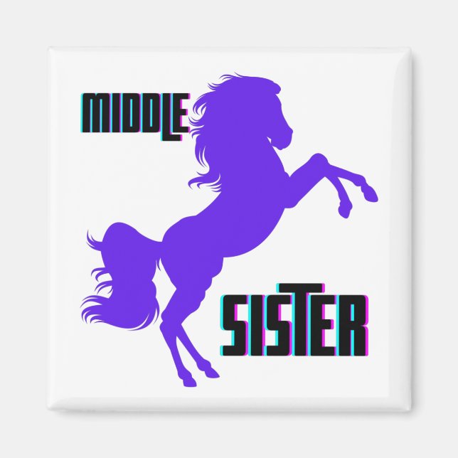 Middle Sister Purple Pony Rearing Magnet (Front)