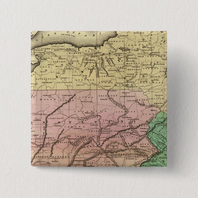 Middle States Olney Map 15 Cm Square Badge (Front)